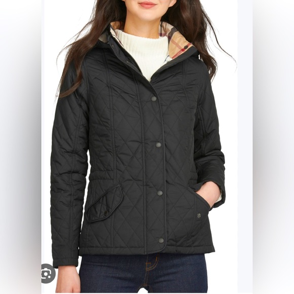 Barbour Black Quilted Puffer Jacket - Picture 1 of 9
